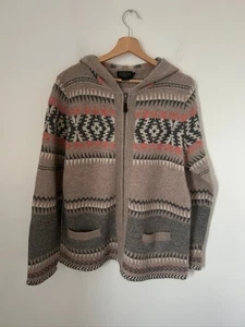 Pendleton Zip Hooded Alpaca Wool Southwestern Cardigan Sweater | XL - Picture 1 of 16