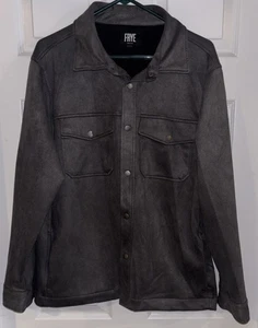 Frye Mens Gray Faux Suede Shirt Jacket Snap Button Shacket Coat Medium - Picture 1 of 7
