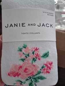 Medias Janie and Jack Blanco Rosa Floral Niños Talla 12-24mes. ¡Nuevas Con Etiquetas! - Imagen 1 de 3
