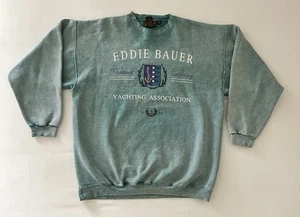 Felpa girocollo vintage anni 90 Eddie Bauer Yachting Association Distressed XL USA - Foto 1 di 6