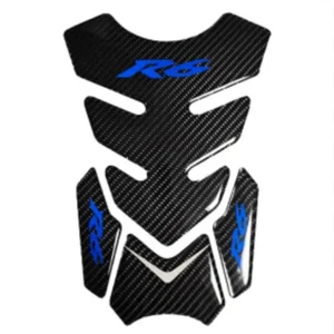 Yamaha YZF-R6 R6 Fuel Tank Pad Paint Protection Decal Carbon Black & Blue - Picture 1 of 2
