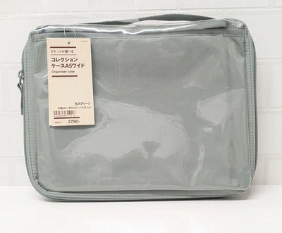 MUJIRUSHI RYOHIN MUJI Pocket-Selectable Collection Case A5 Wide Moss Green Organizer Storage Bag