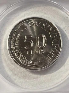 1982 Singapore 50 Cents Graded MS 67 by ANACS Lionfish - Picture 1 of 4
