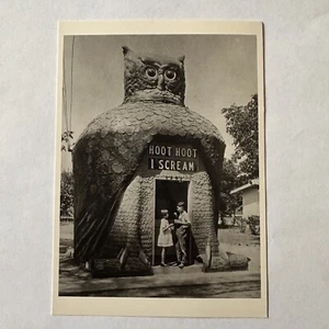Rare Hoot Owl Cafe-Hoot Hoot I Scream-Los Angeles California Vintage Postcard - Picture 1 of 2