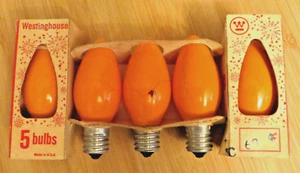 Vintage Christmas Lamps Lights New C9 1/2 Orange Replacement Bulbs Bulb #156 - Picture 1 of 6