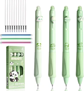 4 Stück Radierbarer Kugelschreiber mit Radiergummi, Blau Thema Panda Radierbare  - Bild 1 von 7