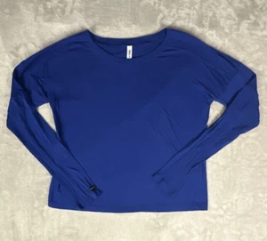RVCA Long Sleeve Shirt Women Small Blue Lightweight Round Neck - Picture 1 of 11