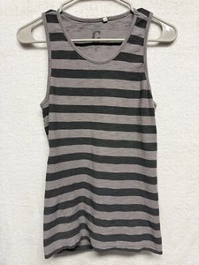 Guess Men's Tank Top Size XS Gray Black Striped Sleeveless Shirt Casual Soft - Picture 1 of 4