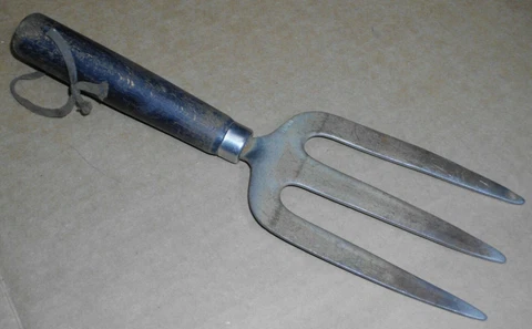 Vintage Hand Tool Garden Fork Cultivator Weeder Digger,  3-1/4" X 5-1/2", 11" Cover
