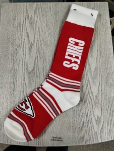 Kansas City Chiefs NFL For Bare Feet Socks OSFM Red/White Striped - New with Tag - Picture 1 of 4