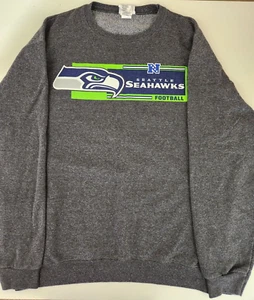 Felpa pullover Seattle Seahawks Football NFL Team Manica Lunga Grigia Grande - Foto 1 di 5