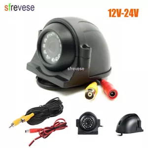 Cámara de reversa de visión trasera lateral para automóvil 12 LED para monitor de autobús de camión + cable de 5M - Imagen 1 de 5