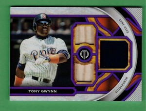 2023 TOPPS TRIBUTE TONY GWYNN TRIPLE BAT JERSEY PURPLE PARALLEL 1/50 PADRES