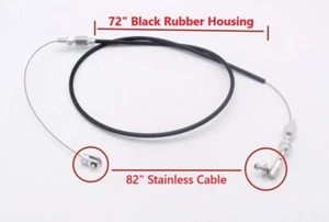 6ft long 72in Universal Throttle Cable Replacement Black Rubber Car Truck - Picture 1 of 2