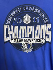 Dallas Mavericks NBA Basketball Champions Blue Short Sleeve T-Shirt Men's Med - Picture 1 of 6