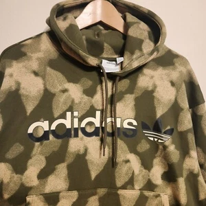 ADIDAS Sweatshirt Green Camouflaged Hoodie Long Sleeve L - Picture 1 of 14