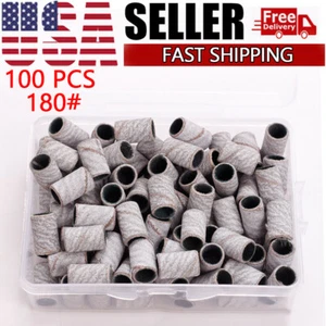 100Pcs Nail Sanding Bands Set Manicure Pedicure Tool Drill Bits 180 Grit - Picture 1 of 5