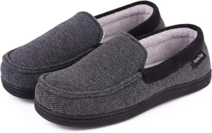HomeTop Women's Memory Foam Moccasin Slippers Cotton Knit Terry Cloth shoes US 9 - Picture 1 of 7