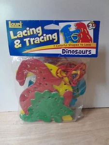 Lauri Lacing & Tracing Dinosaurs: 7 Cardboard Dinos; 5 Strings In Package - Picture 1 of 5