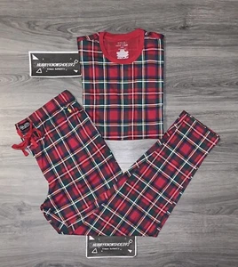 POLO RALPH LAUREN Herren rot bunt kariert Baumwolle Jersey Pyjama Schlaf 2-teiliges Set neu ohne Etikett - Bild 1 von 16