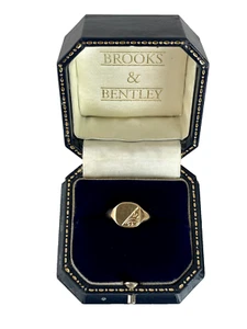 Signet Ring 9ct Gold Signet Vintage Ring - Size Q - Picture 1 of 17