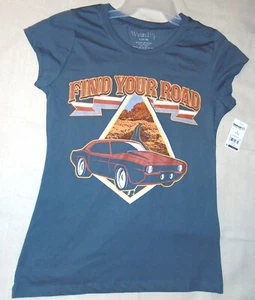 MAGLIETTA GRAFICA MANICA CORTA GRIGIA NUOVA CON ETICHETTE Find Your Road Classic Muscle Car TAGLIA L - Foto 1 di 5