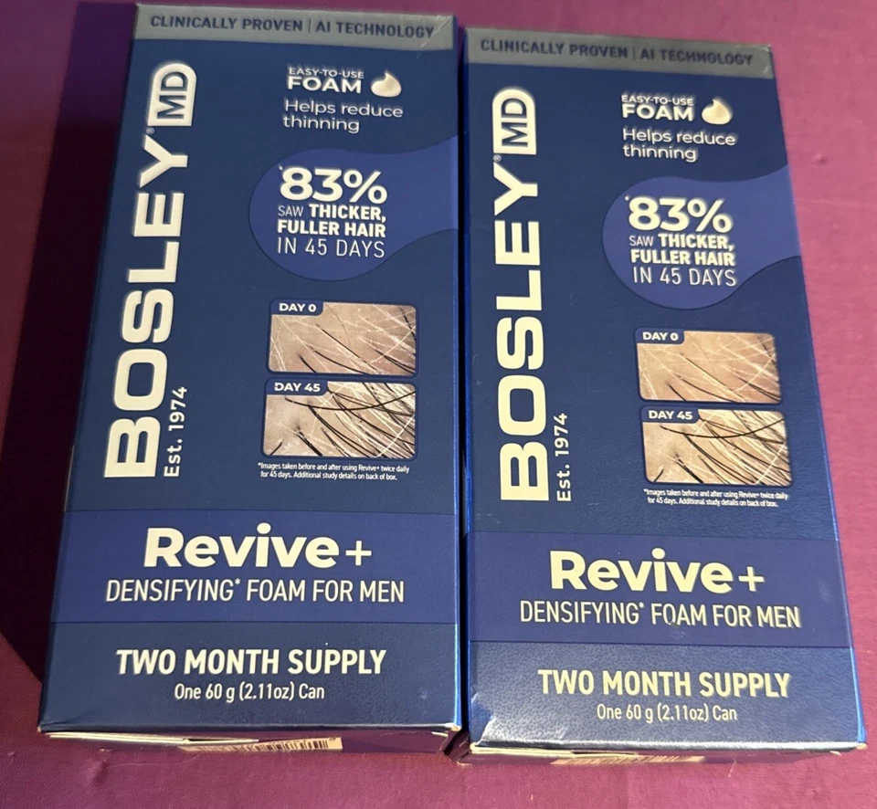 Bosley MD REVIVE Densifying Foam For Men 2.11oz 2 Month Supply Each