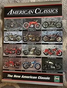 1997 American Classics Harley Davidson & Indian Motorcycle Castrol Poster 24x18 - Picture 1 of 1