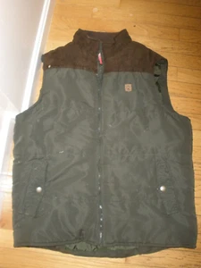 Coleman Men's Large Vest Coat Green & Brown Zips up Front EUC (58) - Picture 1 of 7