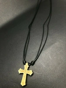 Black Cord Natural Wood Cross Necklace for and Holy Spirit - Picture 1 of 6