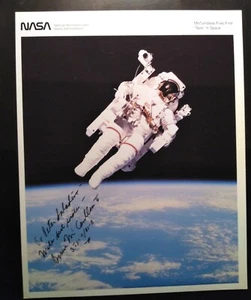 VINTAGE - ASTRONAUT BRUCE McCANDLESS II - SIGNED 8 X 10 PHOTOGRAPH NASA. COA - Picture 1 of 4