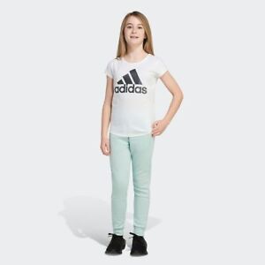 Adidas Big Girls Jogger Mid Rise Jogginghose mit Manschetten, Medium 10–12, grün