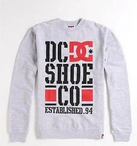FELPA UOMO RAGAZZI DC SCARPE ROB DYRDEK RD PULLOVER CREW PILE GRIGIA NUOVA $60 - Foto 1 di 3