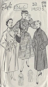 1950s Vintage Sewing Pattern B32 COAT (1346) - Picture 1 of 2