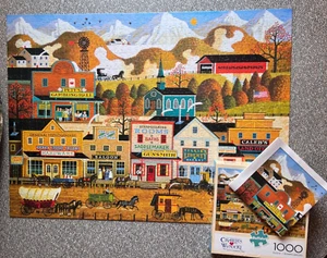 Jigsaw Puzzle Wysocki 1000 Pc Pete's Gambling Hall With Poster Exc Complete Uc - Picture 1 of 12