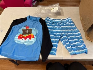 Slosh Jungen Rashguard Piraten Set 4/5T Brandneu  - Bild 1 von 4