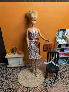 Conjunto Clon Barbie Vintage - Vestido Piedra Natal Topacio, Bolso con Cuentas, Zapatos ++ - Imagen 1 de 21
