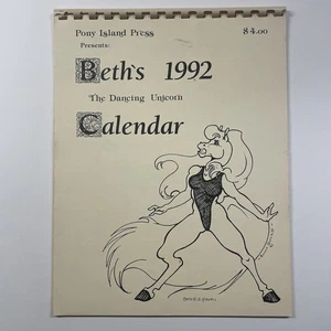 Beth’s 1992 Kalender The Dancing Unicorn Kidwell Vintage Furry Anthropomorphic - Bild 1 von 2
