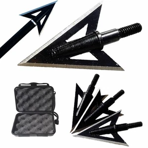 6/12 Archery Arrowheads 2 Blades Metal 100Grain Broadheads Hunting Tips - Picture 1 of 27