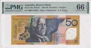 Australia Reserve Bank 50 dollar PMG grading 66 Gem UNC - Picture 1 of 2