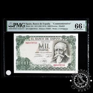 1971 - 1000 PESETAS - Echegaray - Pick 154 Serie 4Q - PMG 66 EPQ - Picture 1 of 2