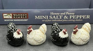 Warren Kimble Keramik Hühner Henny & Penny Mini Salz & Pfefferstreuer SET (4) - Bild 1 von 9