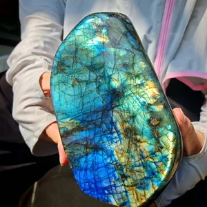 4.84LB TOP Natural Labradorita Cuarzo Cristal Decoración Espectrolita Curación - Imagen 1 de 8