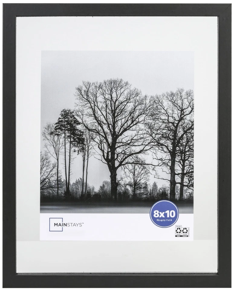 Mainstays 11x14 Float to 8x10 Linear Float Black Picture Frame