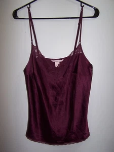Victoria's Secret Burgundy Camisole 4/16 Lace Trim Neck & Hem - Size M - Picture 1 of 3
