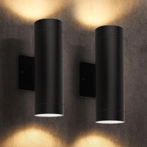 Outdoor Wall Light Fixtures, Integrated LED Cylinder Up-Down Sconce, 16W 3000... - Bild 1 von 8