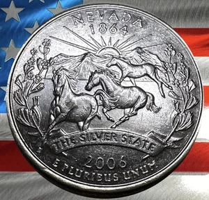 2006 P Nevada State Quarter Circulated Us Mint Collectible 🐴 - Picture 1 of 4