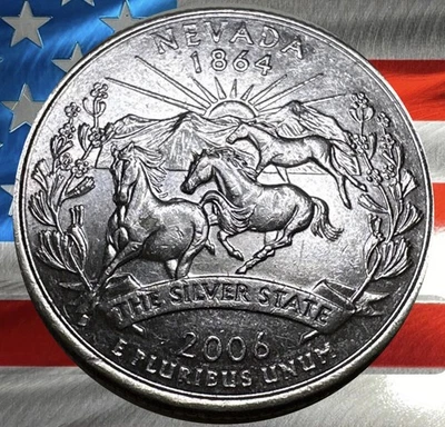 2006 P Nevada State Quarter Circulated Us Mint Collectible 🐴 - Image 1 of 4