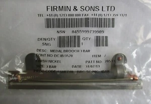 Británico Tamaño Completo: "BARRA BROCHE MEDALLA 3 ESPACIOS" (Hecho Firmin, en paquete sin abrir) - Imagen 1 de 3