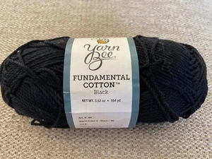 Yarn Bee Fundamental Cotton Yarn Black 3.52 oz 164 Yards 100% Mercerized Cotton - Picture 1 of 3